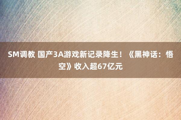 SM调教 国产3A游戏新记录降生！《黑神话：悟空》收入超67亿元