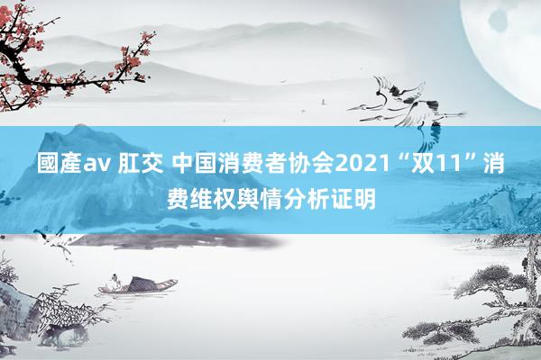 國產av 肛交 中国消费者协会2021“双11”消费维权舆情分析证明