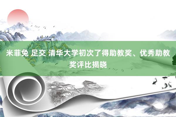 米菲兔 足交 清华大学初次了得助教奖、优秀助教奖评比揭晓