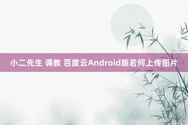 小二先生 调教 百度云Android版若何上传图片