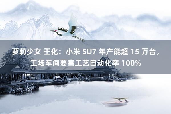 萝莉少女 王化：小米 SU7 年产能超 15 万台，工场车间要害工艺自动化率 100%