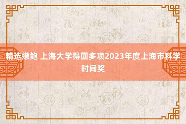 精选嫩鲍 上海大学得回多项2023年度上海市科学时间奖