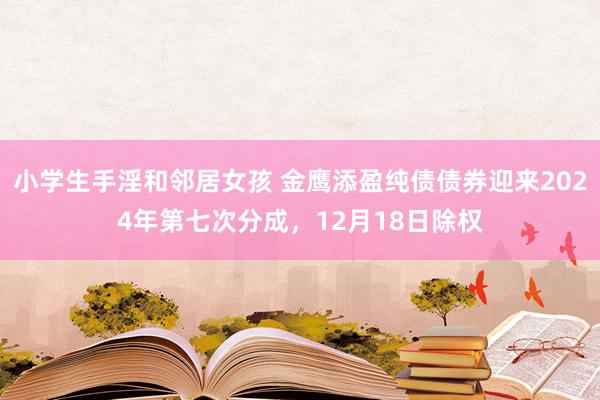 小学生手淫和邻居女孩 金鹰添盈纯债债券迎来2024年第七次分成，12月18日除权